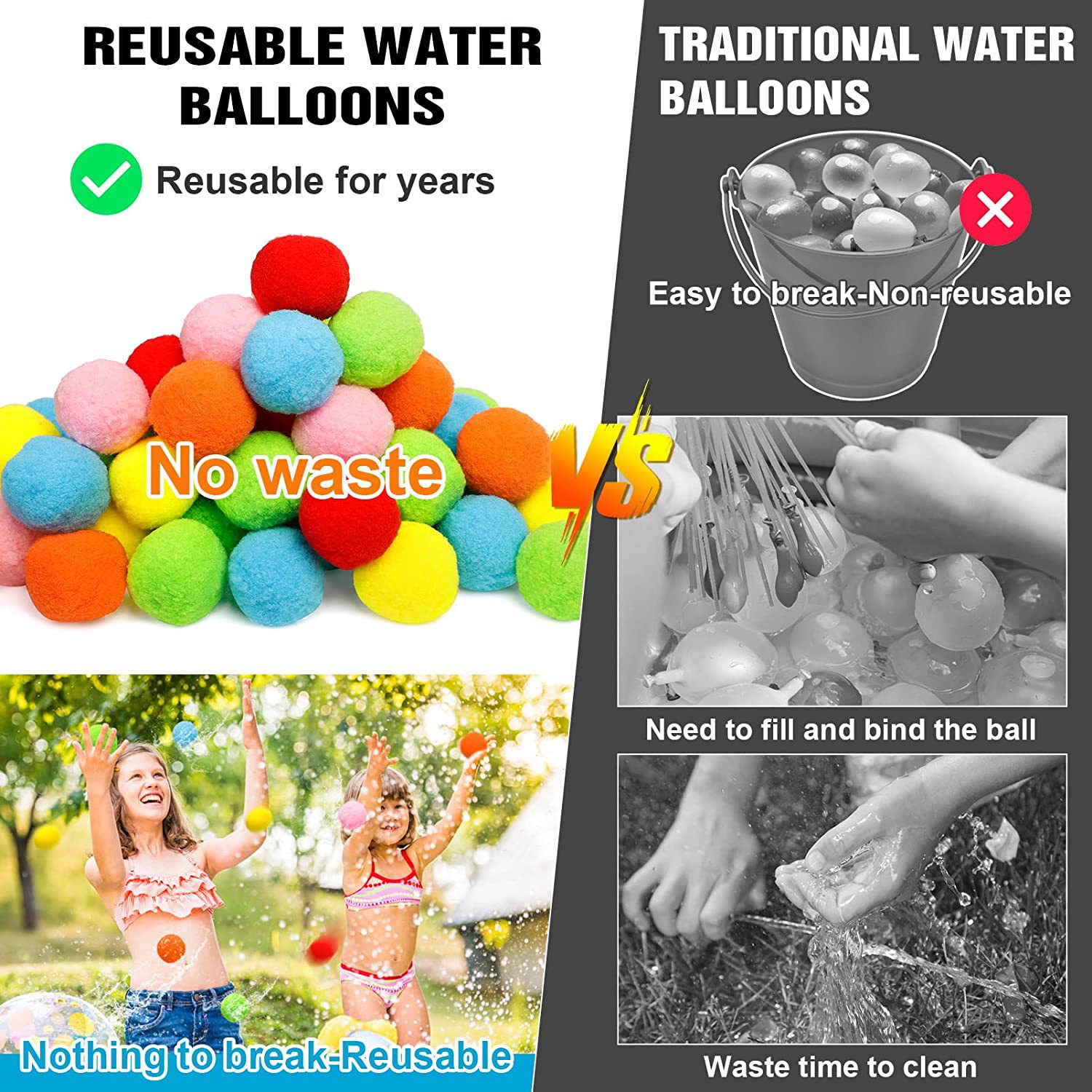 12/30/60Pcs Reusable Water Bal – обзор и цена Outdoor Adventure Games